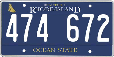 RI license plate 474672
