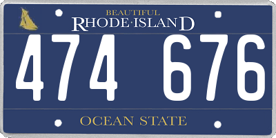 RI license plate 474676