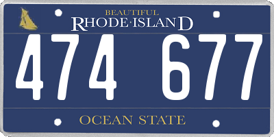 RI license plate 474677