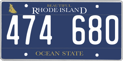 RI license plate 474680