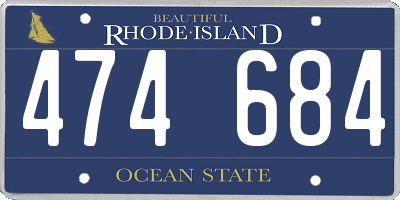 RI license plate 474684