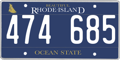 RI license plate 474685