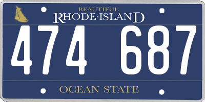 RI license plate 474687