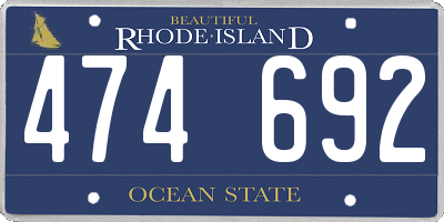 RI license plate 474692
