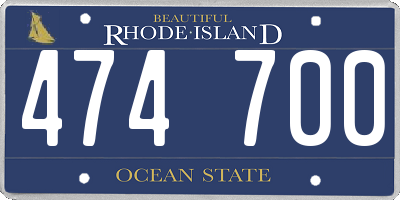 RI license plate 474700