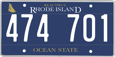 RI license plate 474701