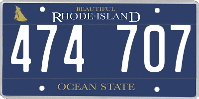 RI license plate 474707