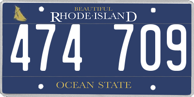 RI license plate 474709