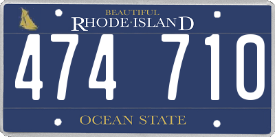RI license plate 474710
