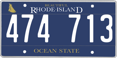RI license plate 474713