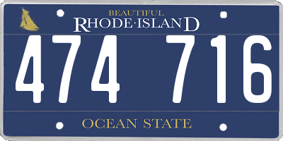 RI license plate 474716