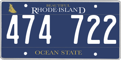 RI license plate 474722