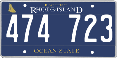 RI license plate 474723