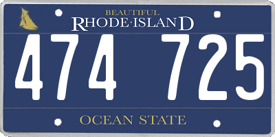 RI license plate 474725