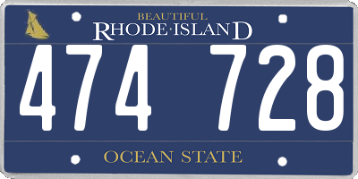 RI license plate 474728