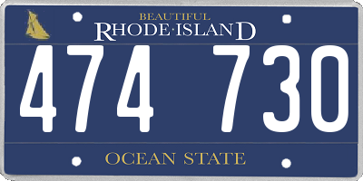 RI license plate 474730