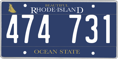 RI license plate 474731