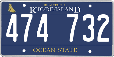 RI license plate 474732