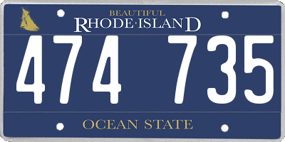 RI license plate 474735