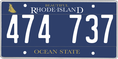 RI license plate 474737