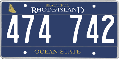 RI license plate 474742