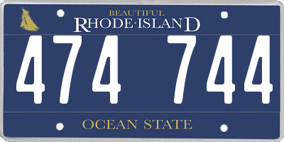 RI license plate 474744
