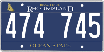 RI license plate 474745