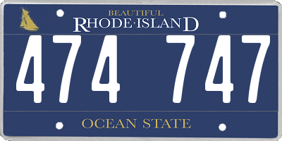 RI license plate 474747