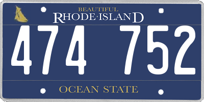 RI license plate 474752