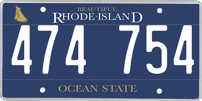 RI license plate 474754