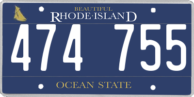 RI license plate 474755
