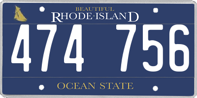 RI license plate 474756