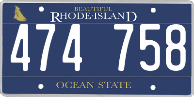 RI license plate 474758