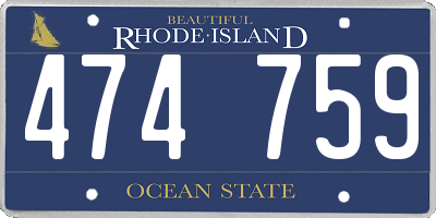 RI license plate 474759