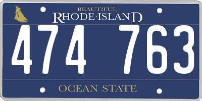 RI license plate 474763