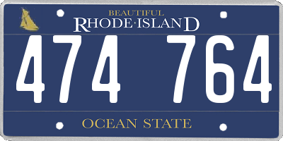 RI license plate 474764