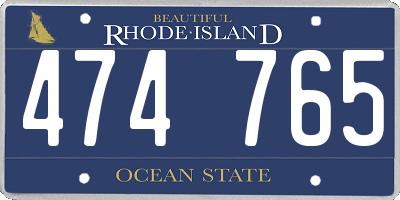 RI license plate 474765