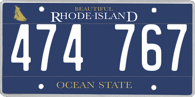 RI license plate 474767