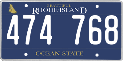 RI license plate 474768