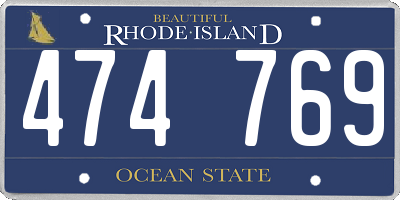 RI license plate 474769