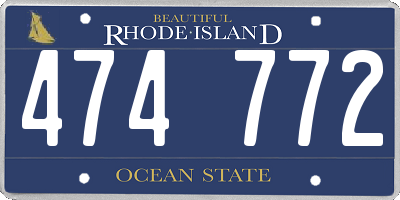 RI license plate 474772