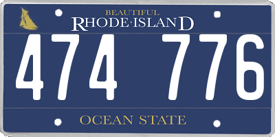 RI license plate 474776