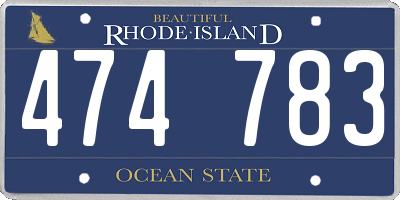 RI license plate 474783