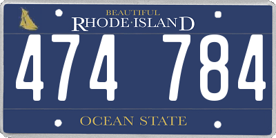 RI license plate 474784