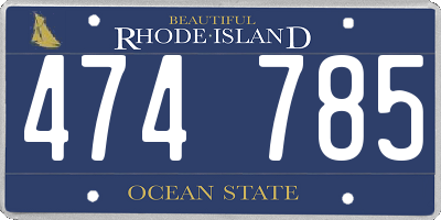 RI license plate 474785