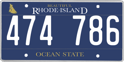 RI license plate 474786
