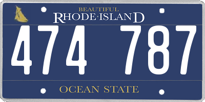 RI license plate 474787