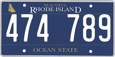 RI license plate 474789