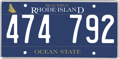 RI license plate 474792