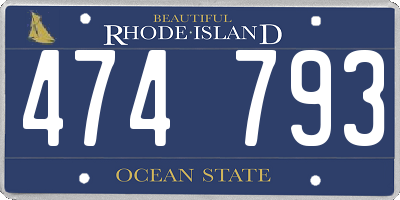 RI license plate 474793